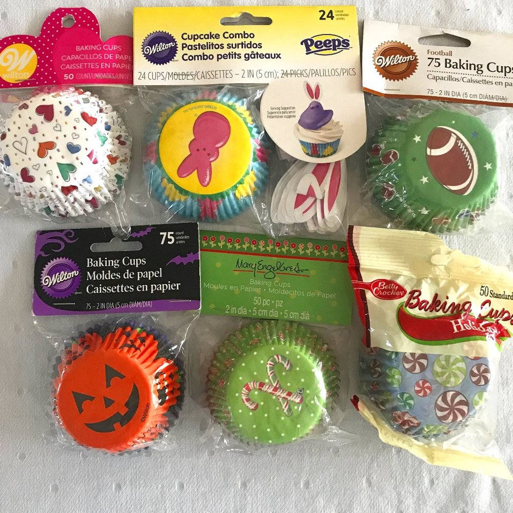 300+ Cupcake Liners / Baking Cups - Football Valentine's Easter Peeps Christmas